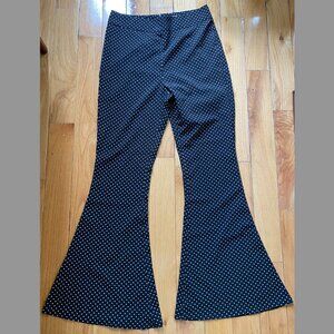 Need Supply Farrow Frau Pants Black Polka Dot flare Small